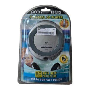 Coby CD Player with Headphones - New - CX-CD329- Sealed in Box